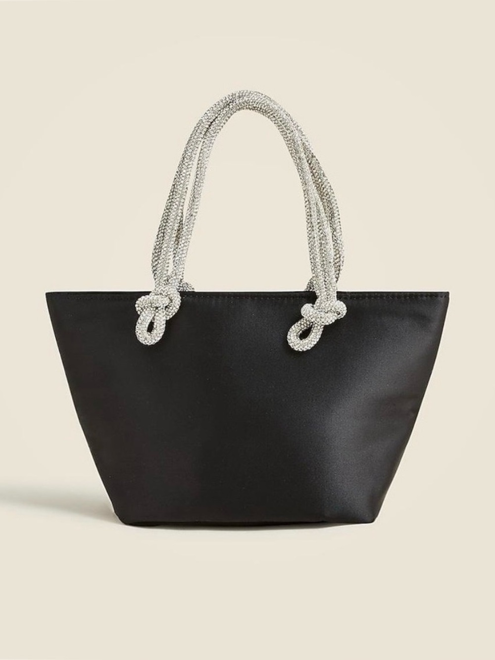 JCrew Satin Tote with Crystal Handles